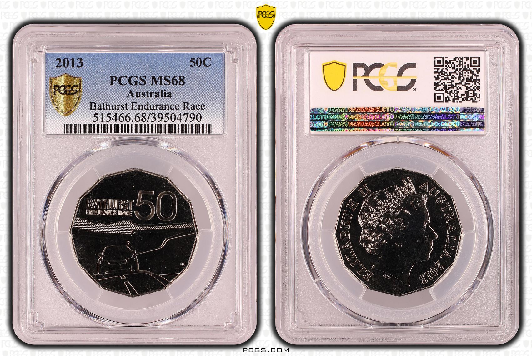 Bathurst Endurance Race, Fifty Cent, 2013, PCGS MS68