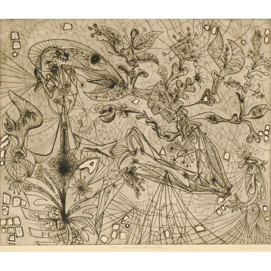 Gabor Peterdi ''The Nervous Lobster'' 1947 S/N Etching 18.5''x21'' Sheet