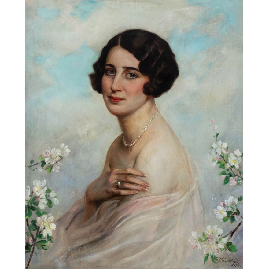 Stanisław Zawadzki | Portret kobiety ze sznurem pereł, 1933 r.