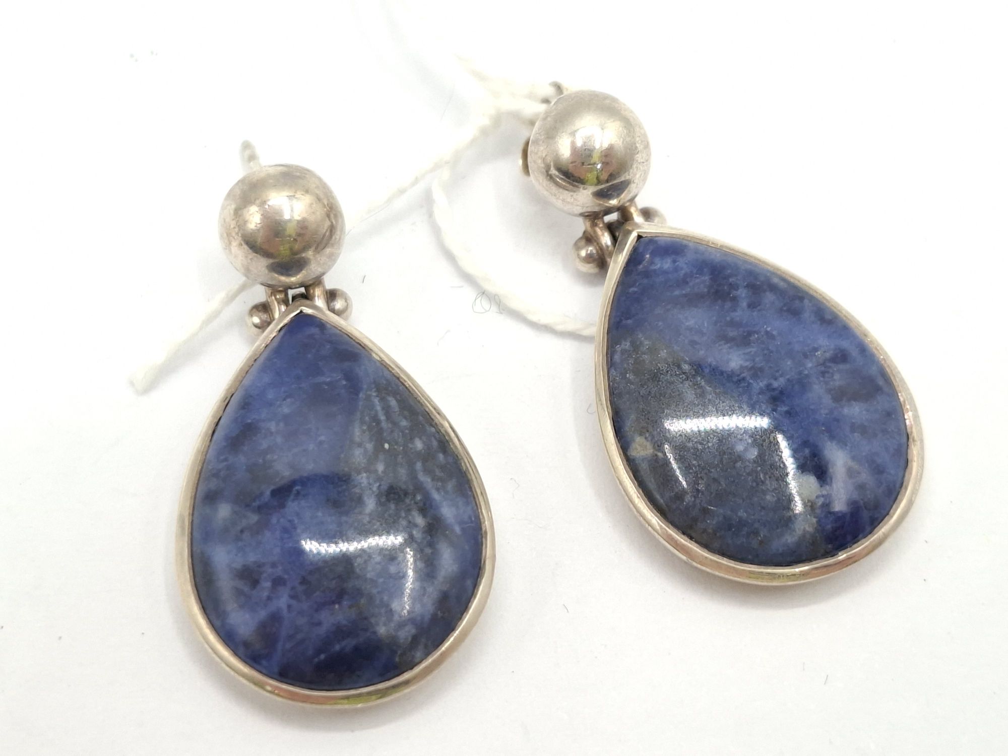 A Pair Of Blue Stone Drop Earrings