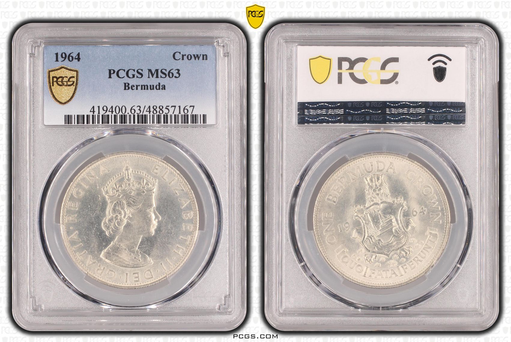 Bermuda, Crown, 1964, PCGS MS63