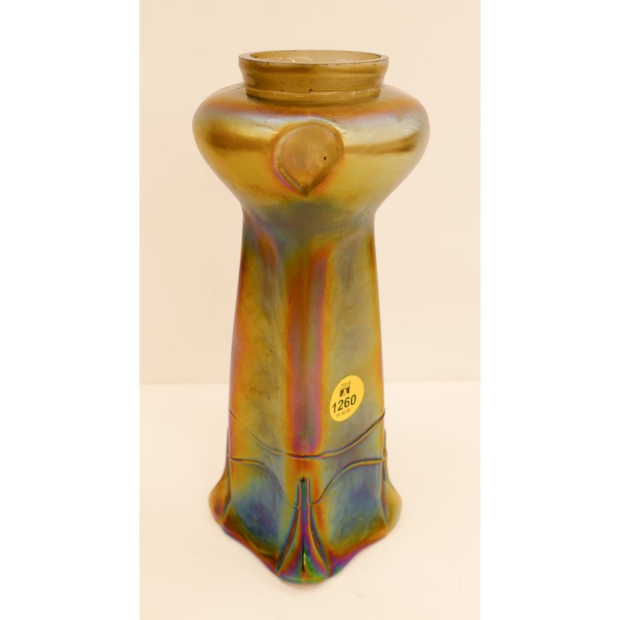 Bohemian Iridescent Glass Vase- 8''