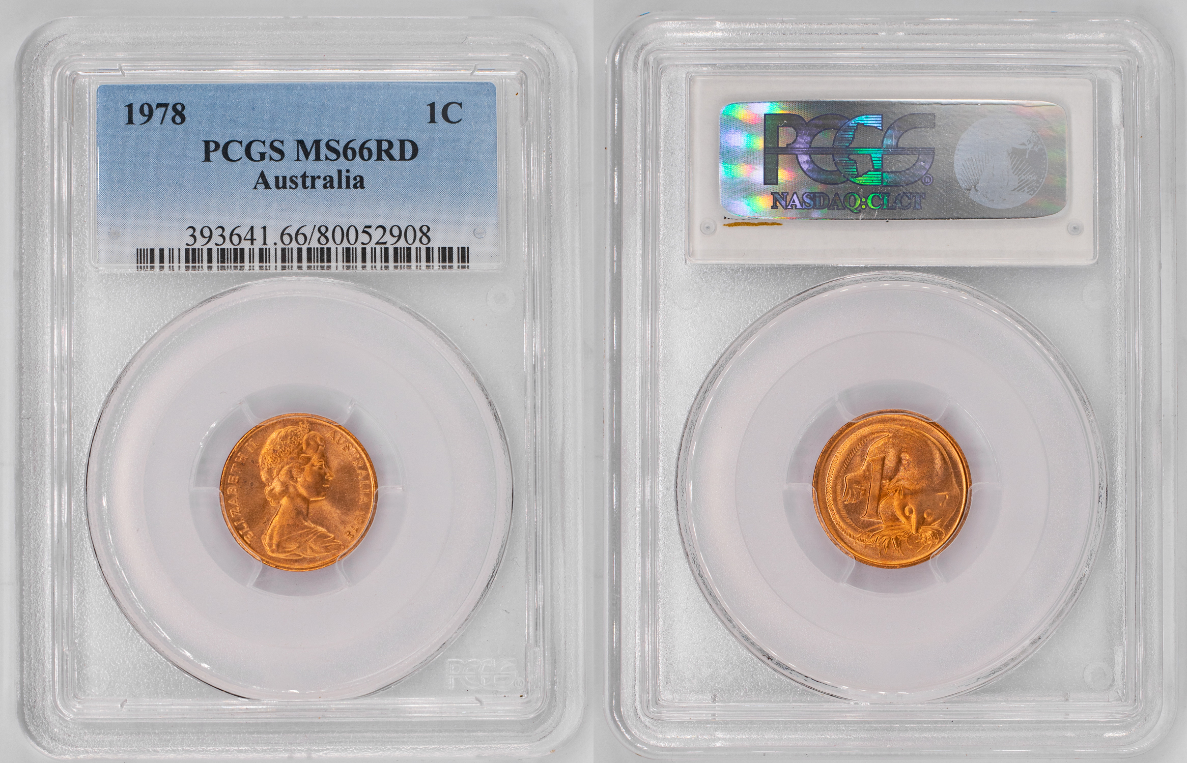 Elizabeth II, One Cent, 1978, PCGS MS66RD