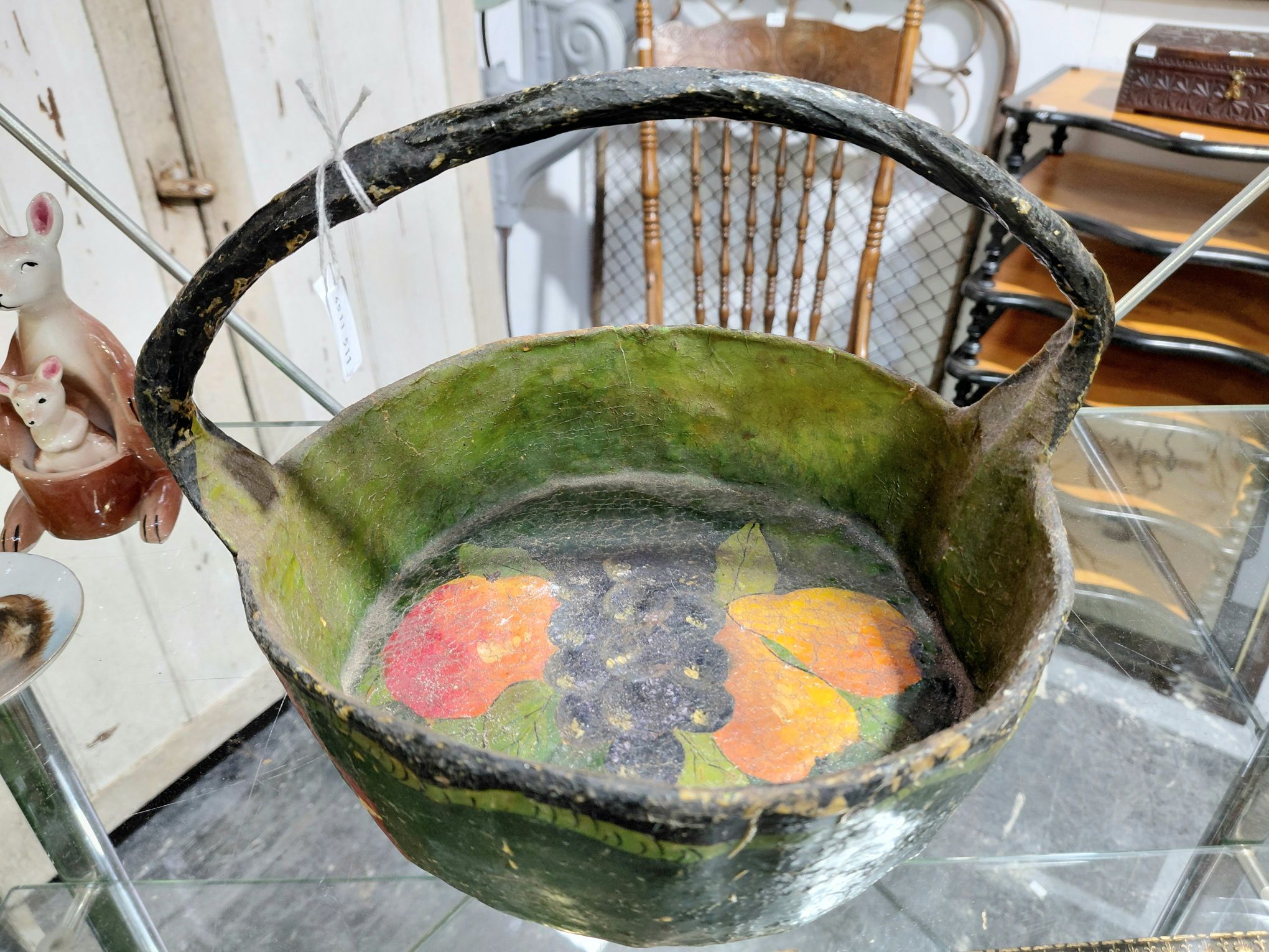 229 · PAPER MACHE FRUIT BASKET