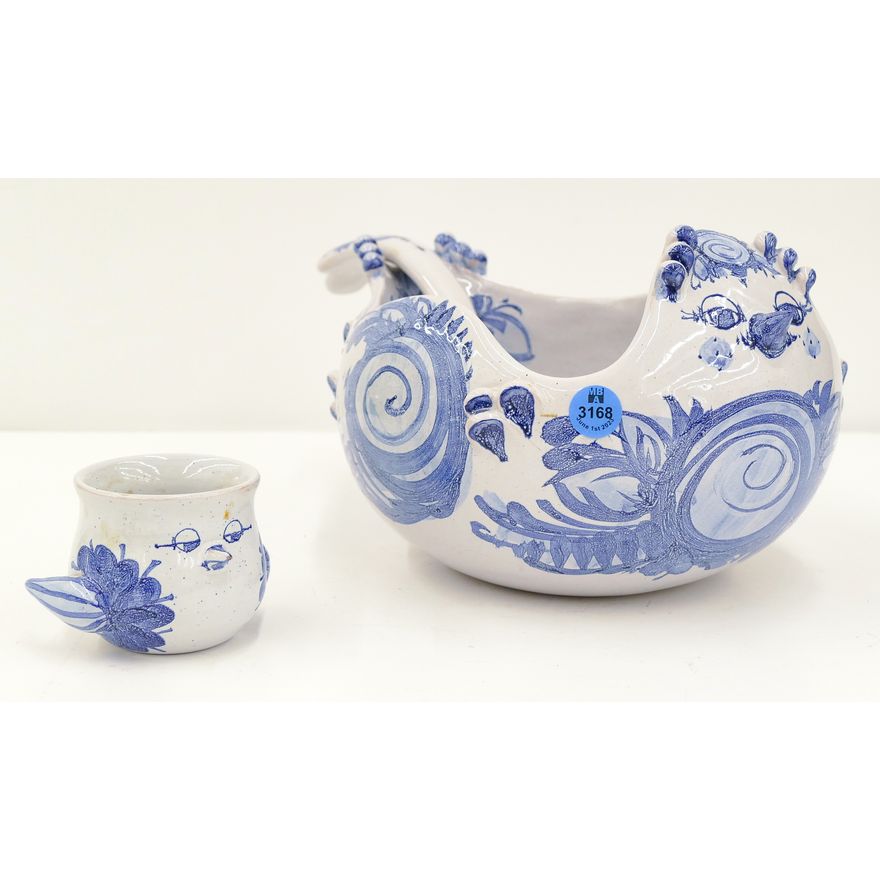 2pc Bjorn Wiinblad Danish Ceramic Bird Server and Creamer