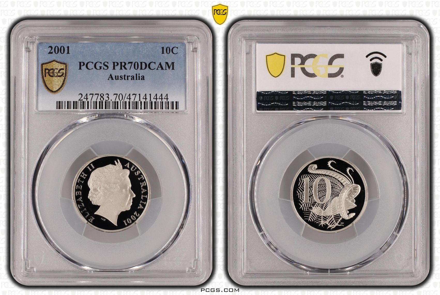 Ten Cent, 2001, Pcgs Pr70dcam