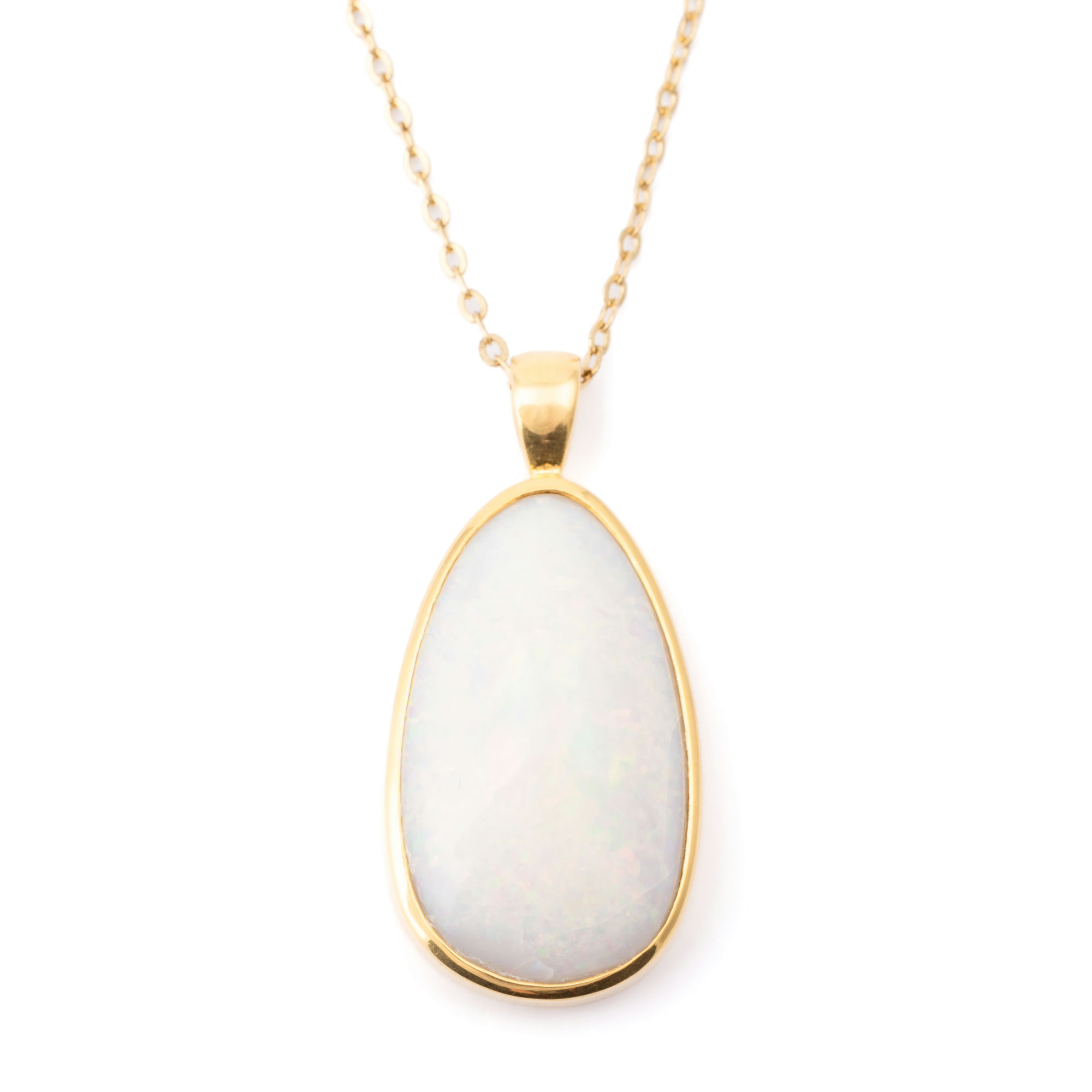 Opal & Diamond Pendant 18ct Gold,