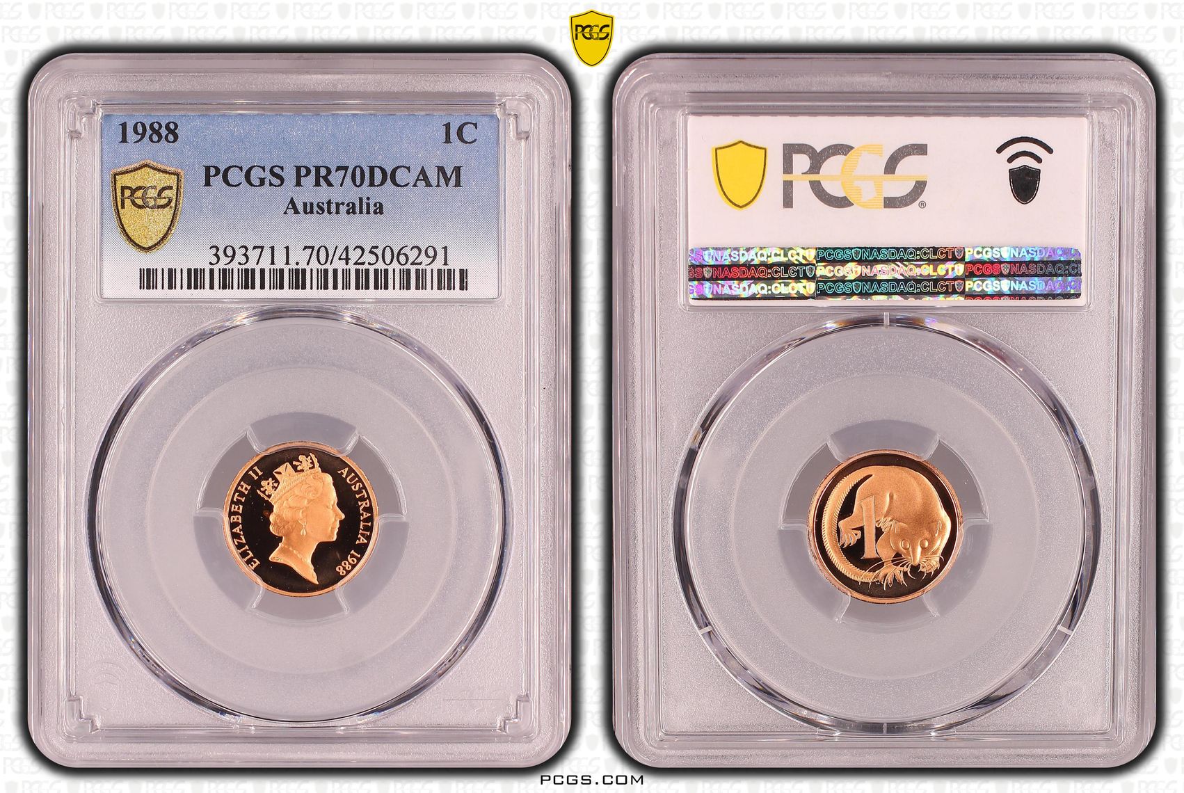 One Cent, 1988, Pcgs Pr70dcam