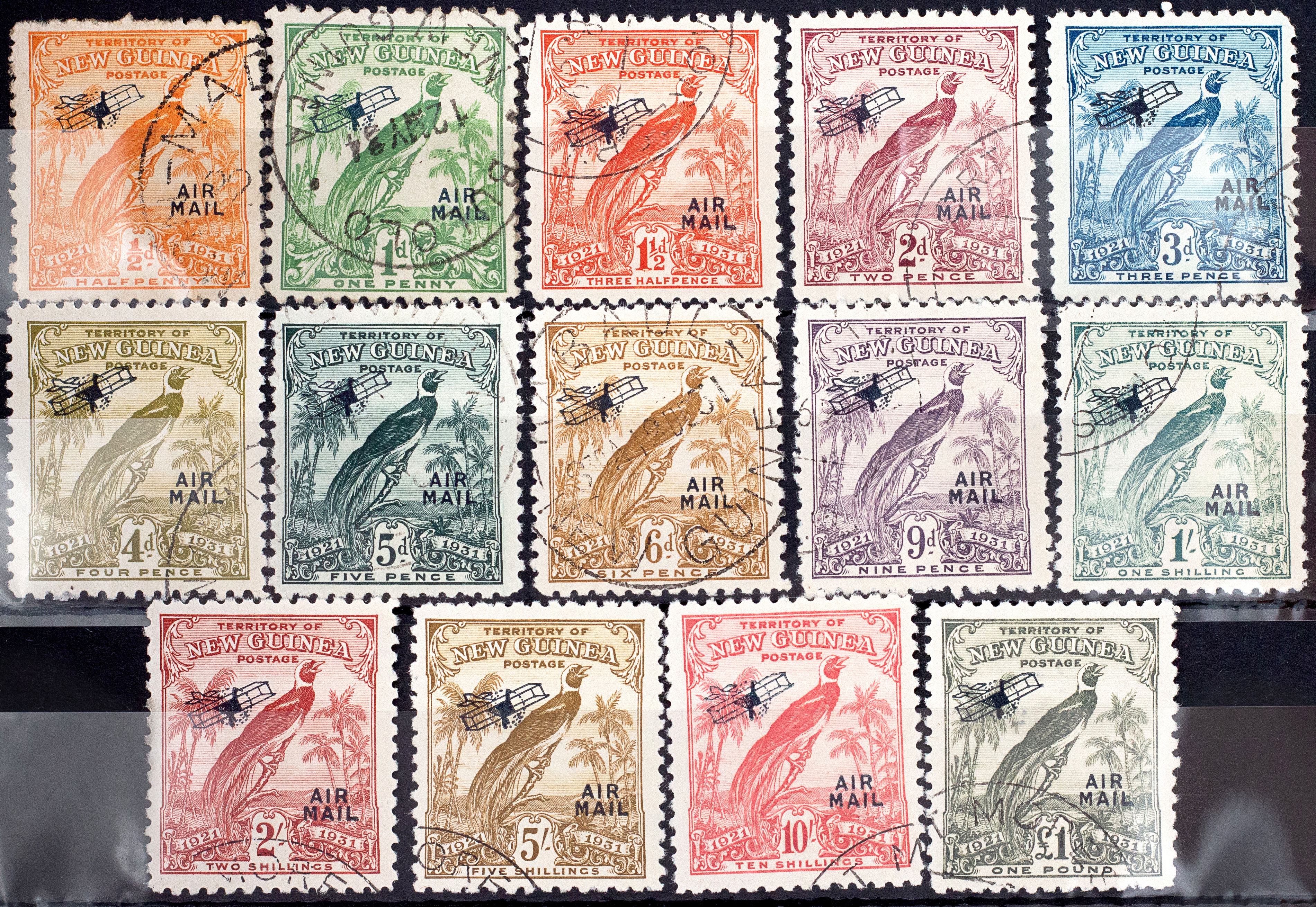 New Guinea, Dated Birds Airmail Overprint, 1931, Good