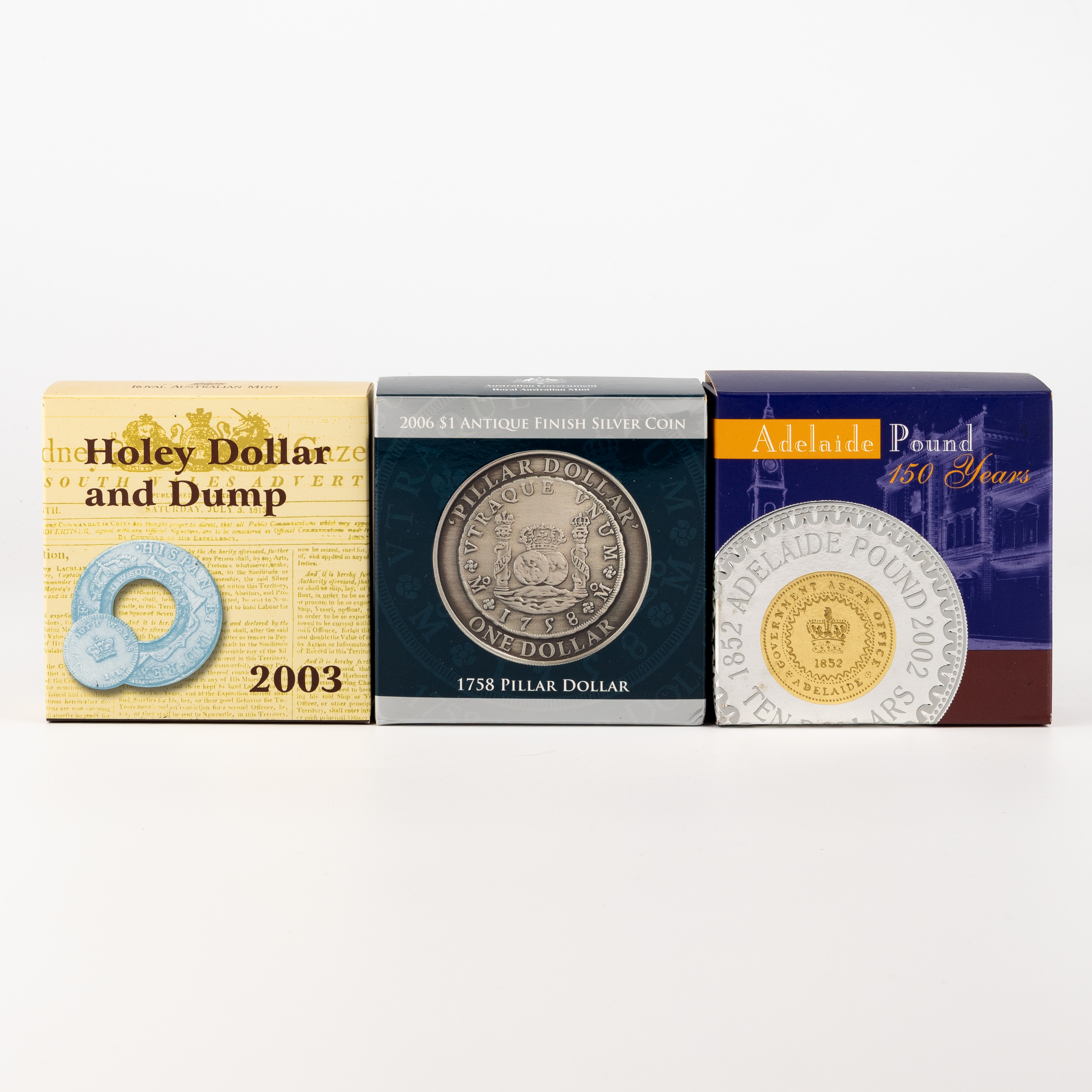 358 · Elizabeth II, RAM - Adelaide Pound, Holey Dollar & Dump and Pillar Dollar, One Dollar - Ten Dollar, 2002 - 2006, UNC - FDC