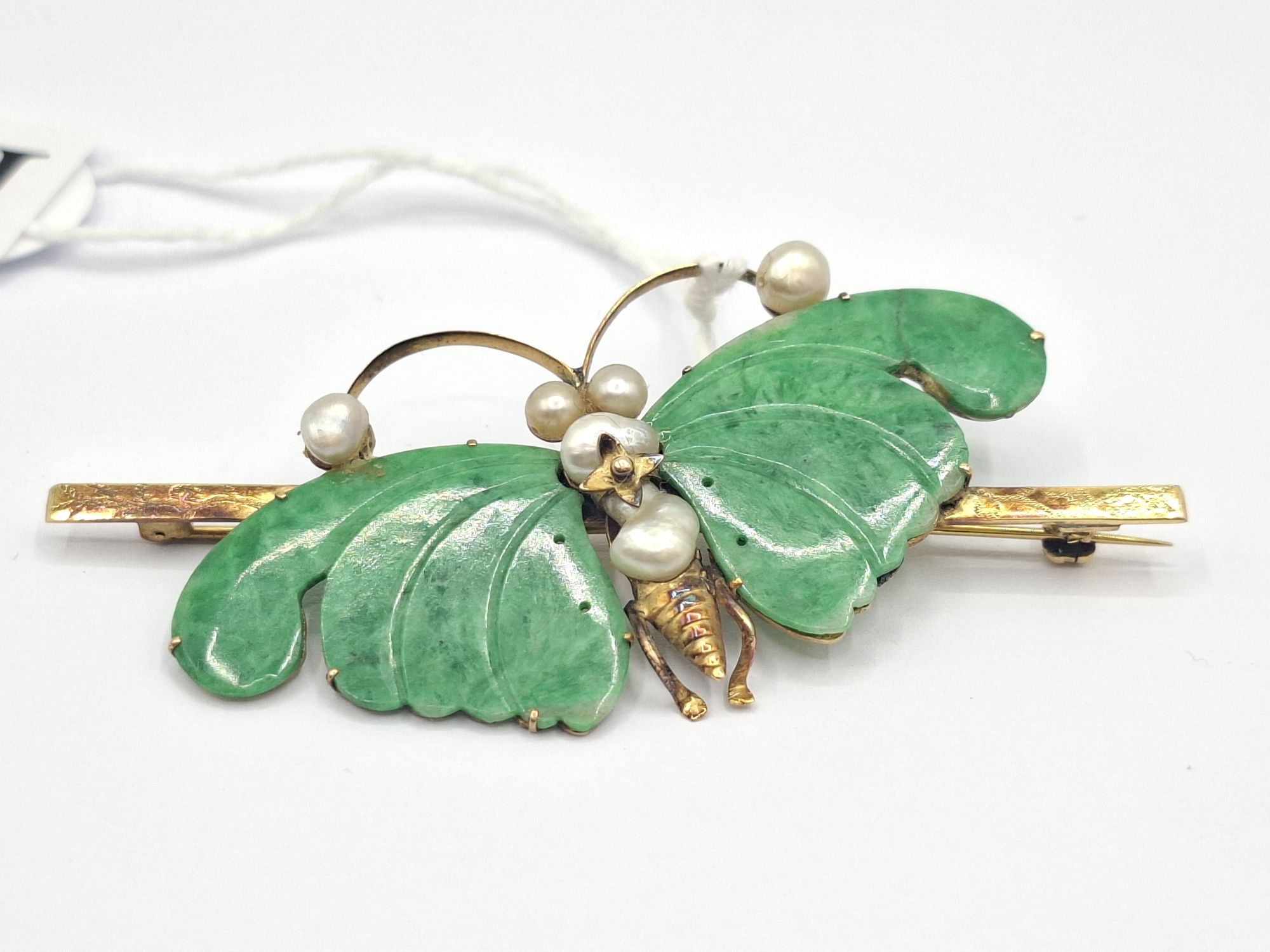 12CT JADE BUTTERFLY BROOCH