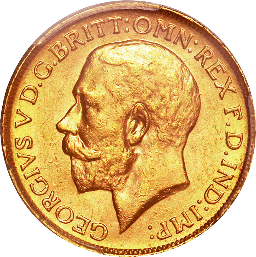 【特選品】ジョージ５世金貨（大）１９１８年（その２） オーストラリア (Australia)/ ジョージ5世像 1ソブリン金貨 1918