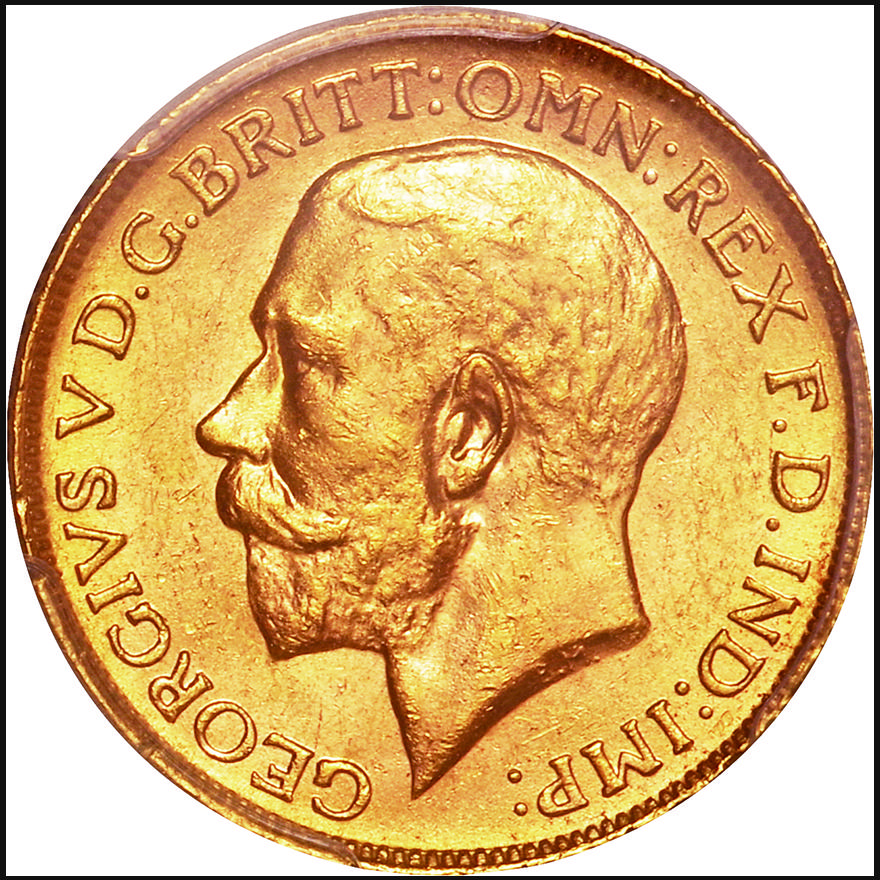 1913年 イギリス ジョージ5世 1/2ソブリン金貨 NGC MS63takaコイン