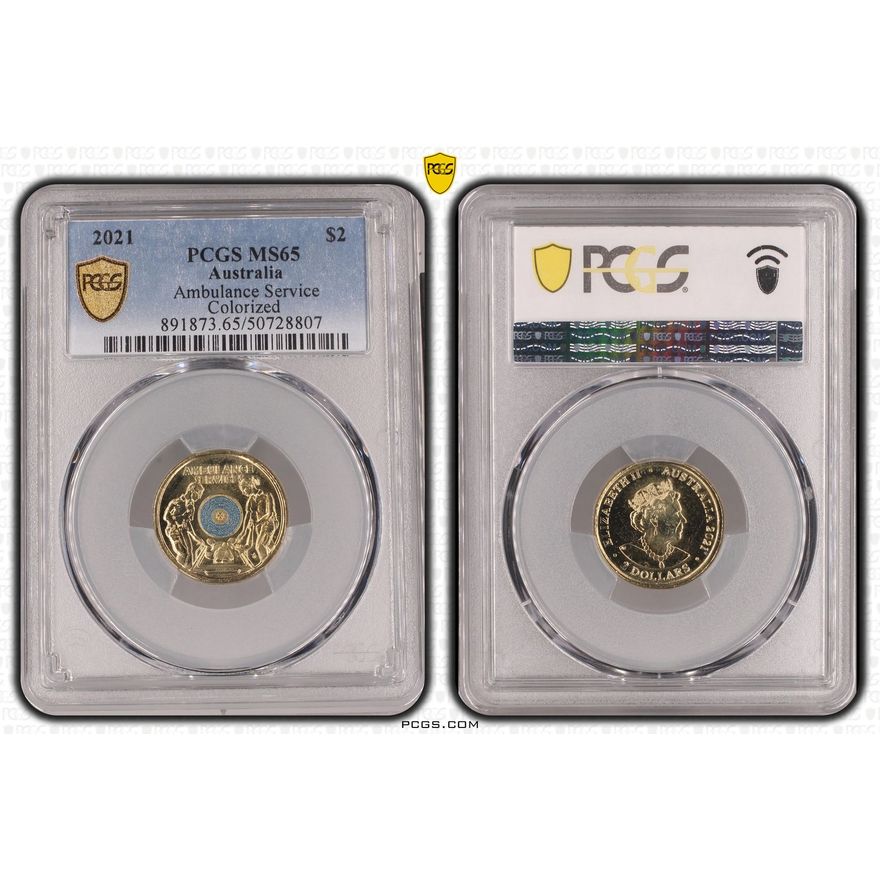 Ambulance Service - Colorized , Two Dollar, 2021, PCGS MS65