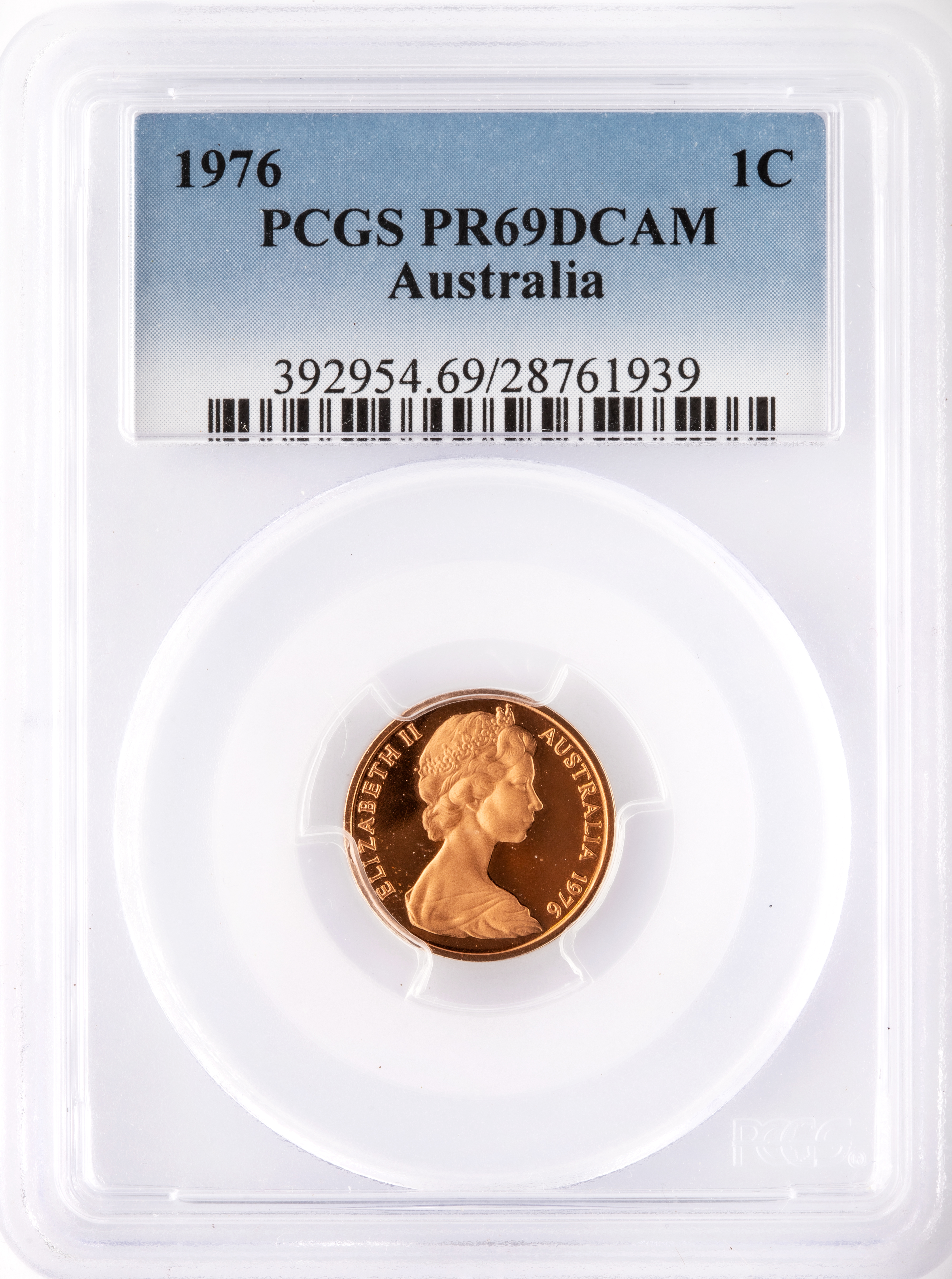 One Cent, 1976, Pcgs Pr69dcam