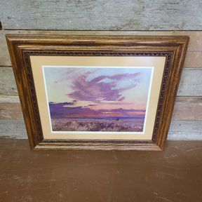 Judith Mackey - Kansas Artist Flint Hills Pencil Signed Print - Framed