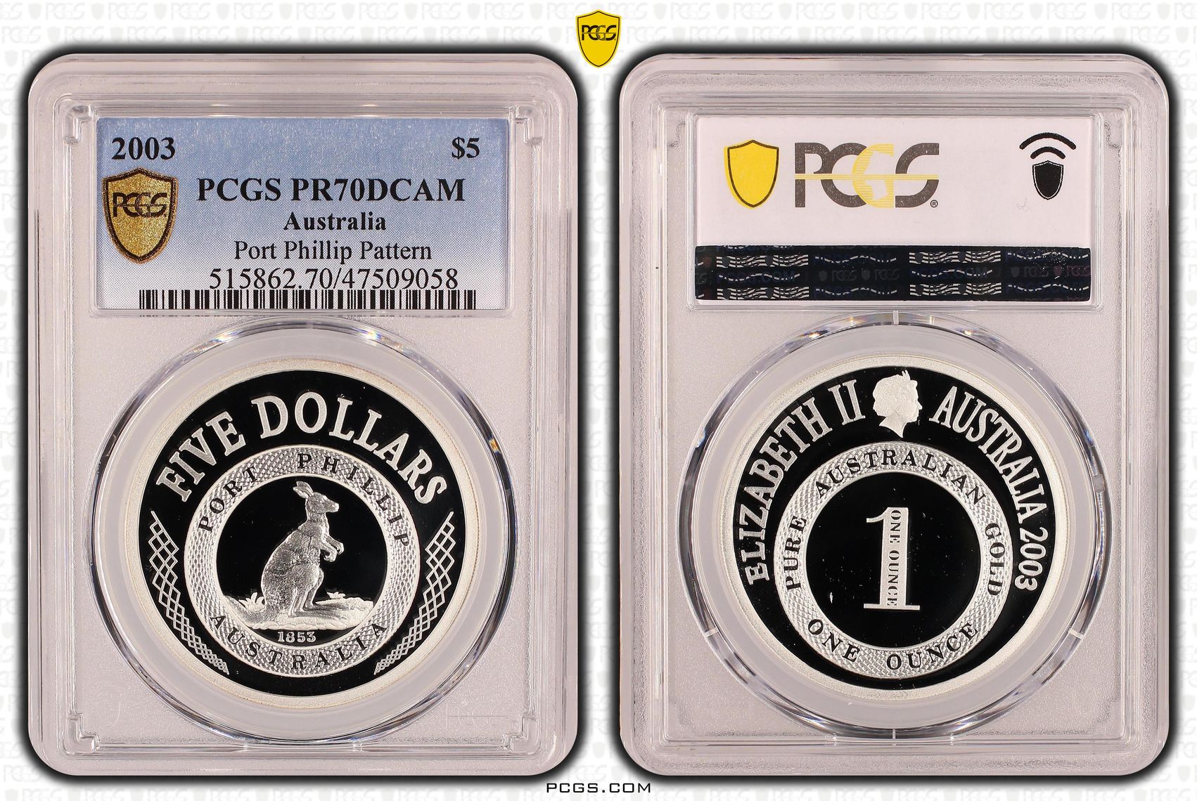Elizabeth II, Port Phillip Pattern, Five Dollar, 2003, PCGS PR70DCAM
