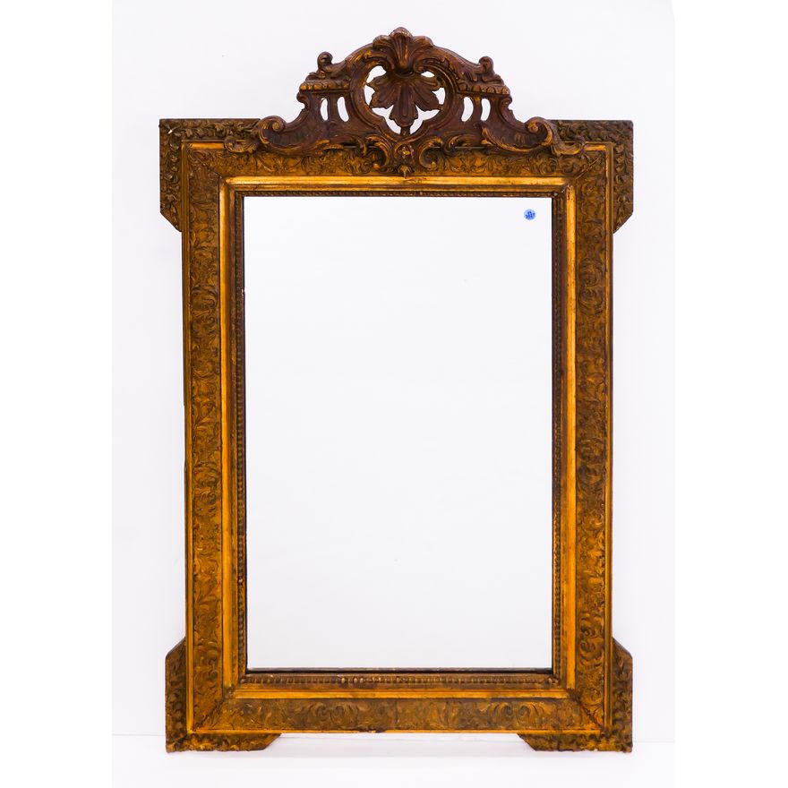 Antique Gilt Archtop Framed Mirror- 45x29''