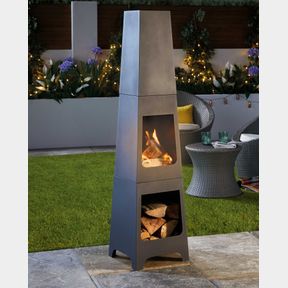 ***GARDENLINE STEEL CHIMENEA OUTDOOR FIREPLACE 726857***