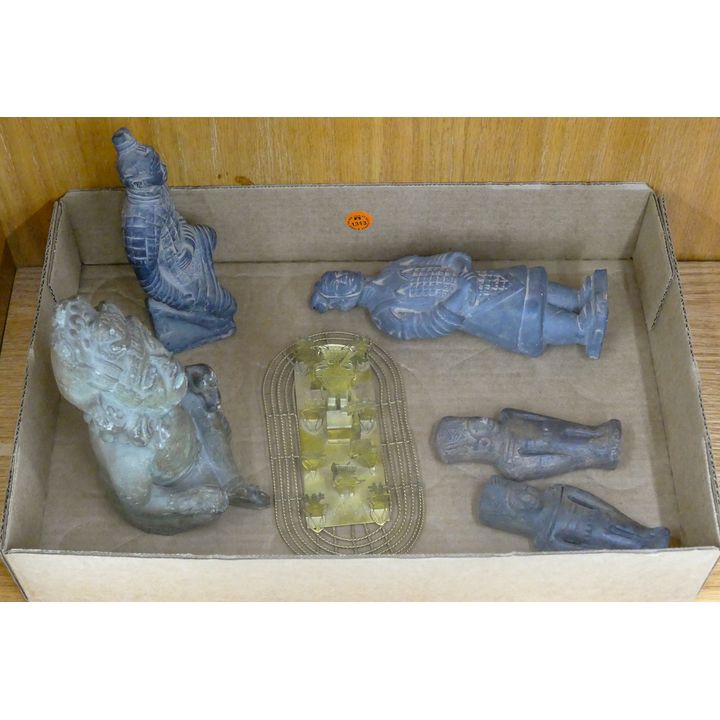 Box 6pc Chinese & Pre Columbian Style Figures