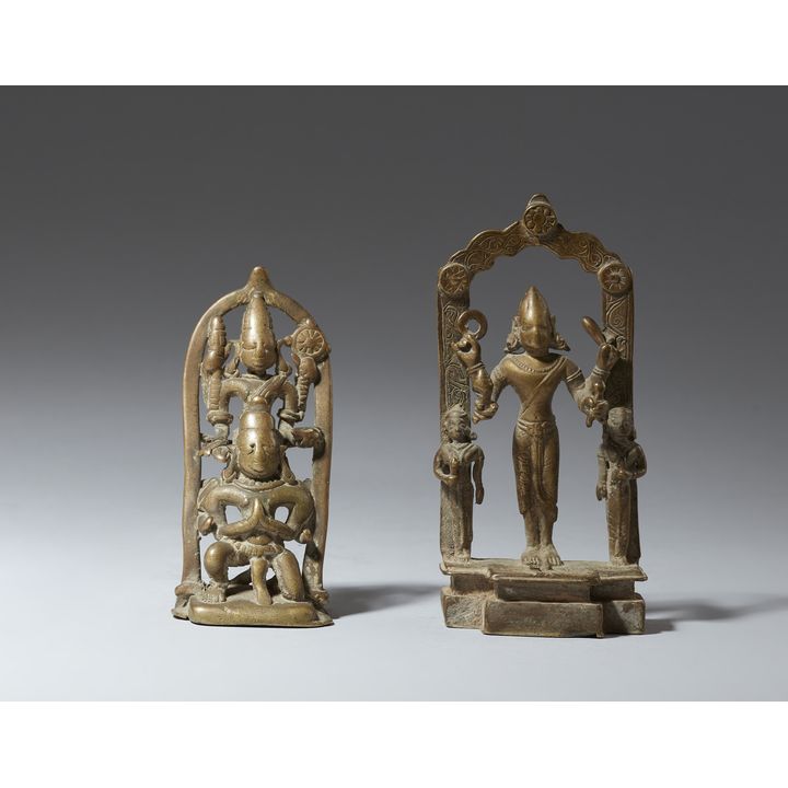 Two small Central Indian copper alloy shrines. 18/19th century