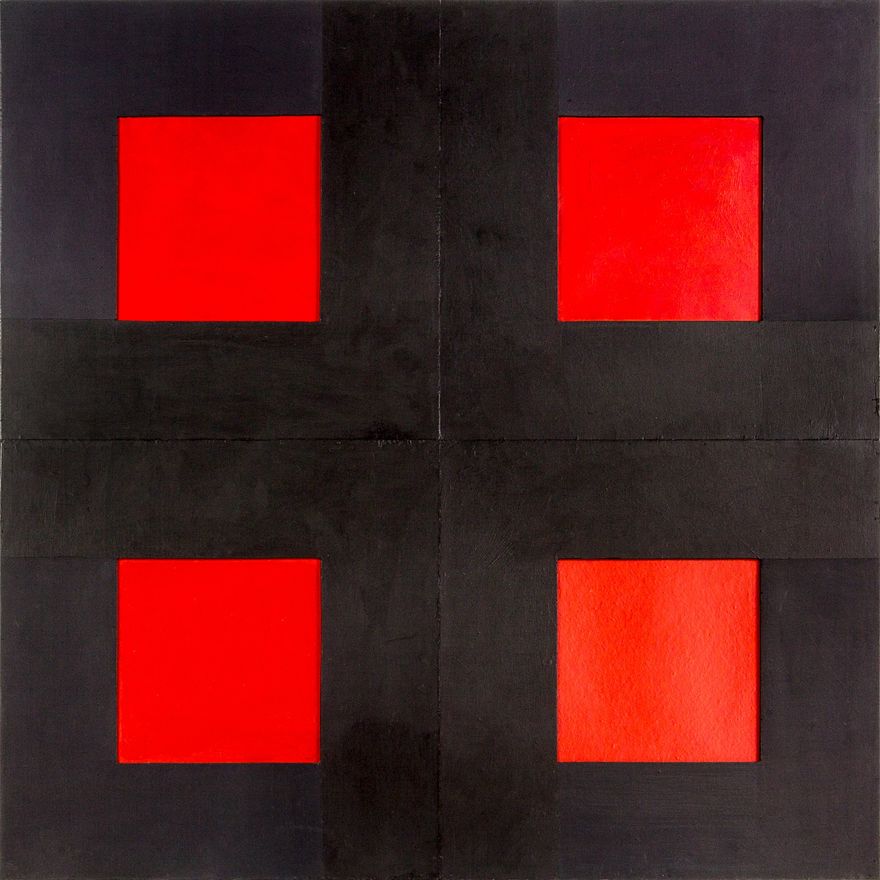 Ralph Hotere, Red Square Four (Human Rights Series)