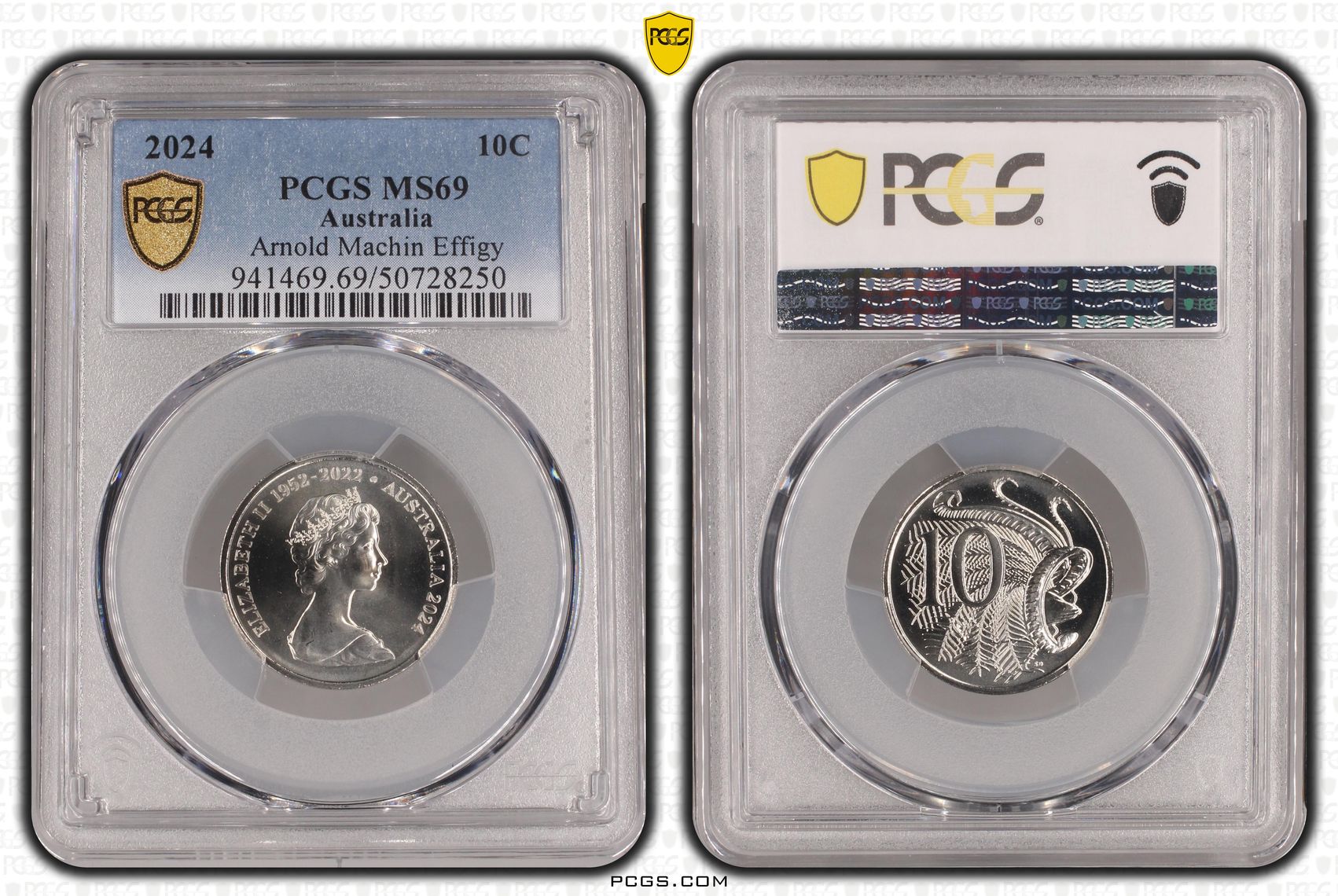 Arnold Machin Effigy POP 9/0, Ten Cent, 2024, PCGS MS69