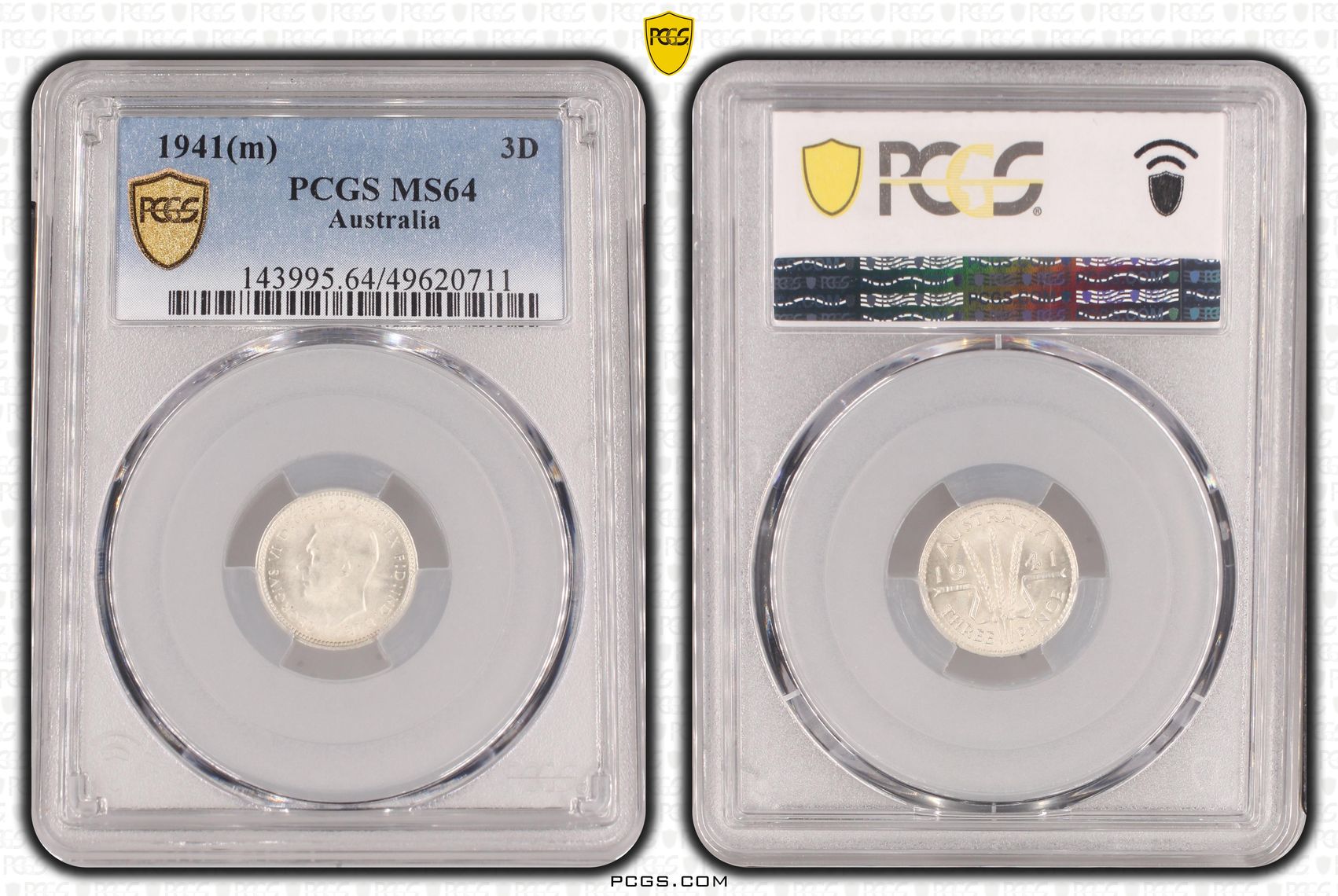 George VI, Threepence, 1941(m), PCGS MS64