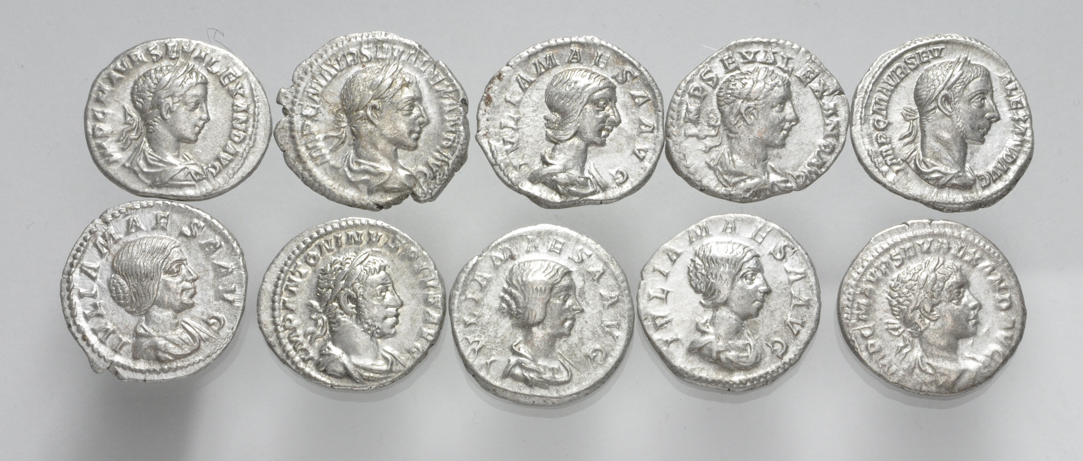 ROMAN. Imperial. Lot of ten (10) Severan AR Denarii. | Classical ...