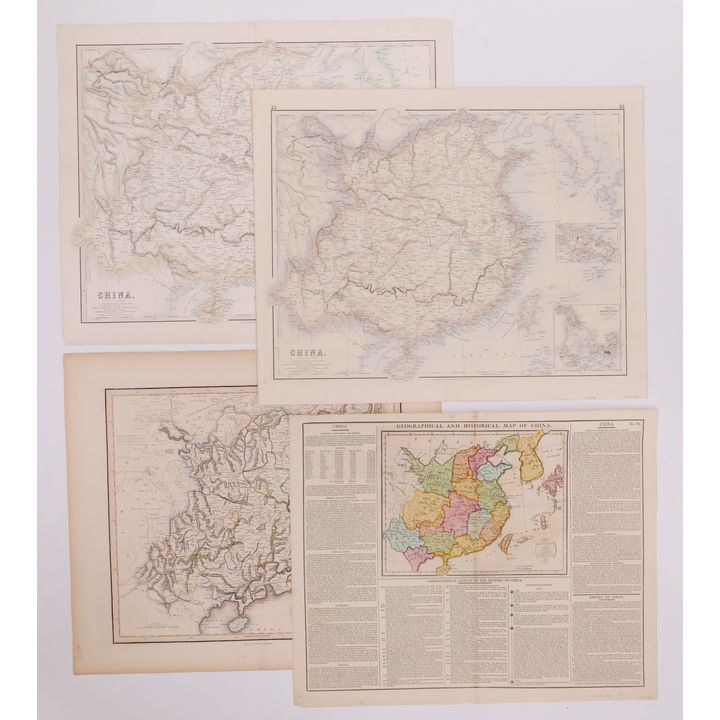 4pc 19th Century British Maps of China