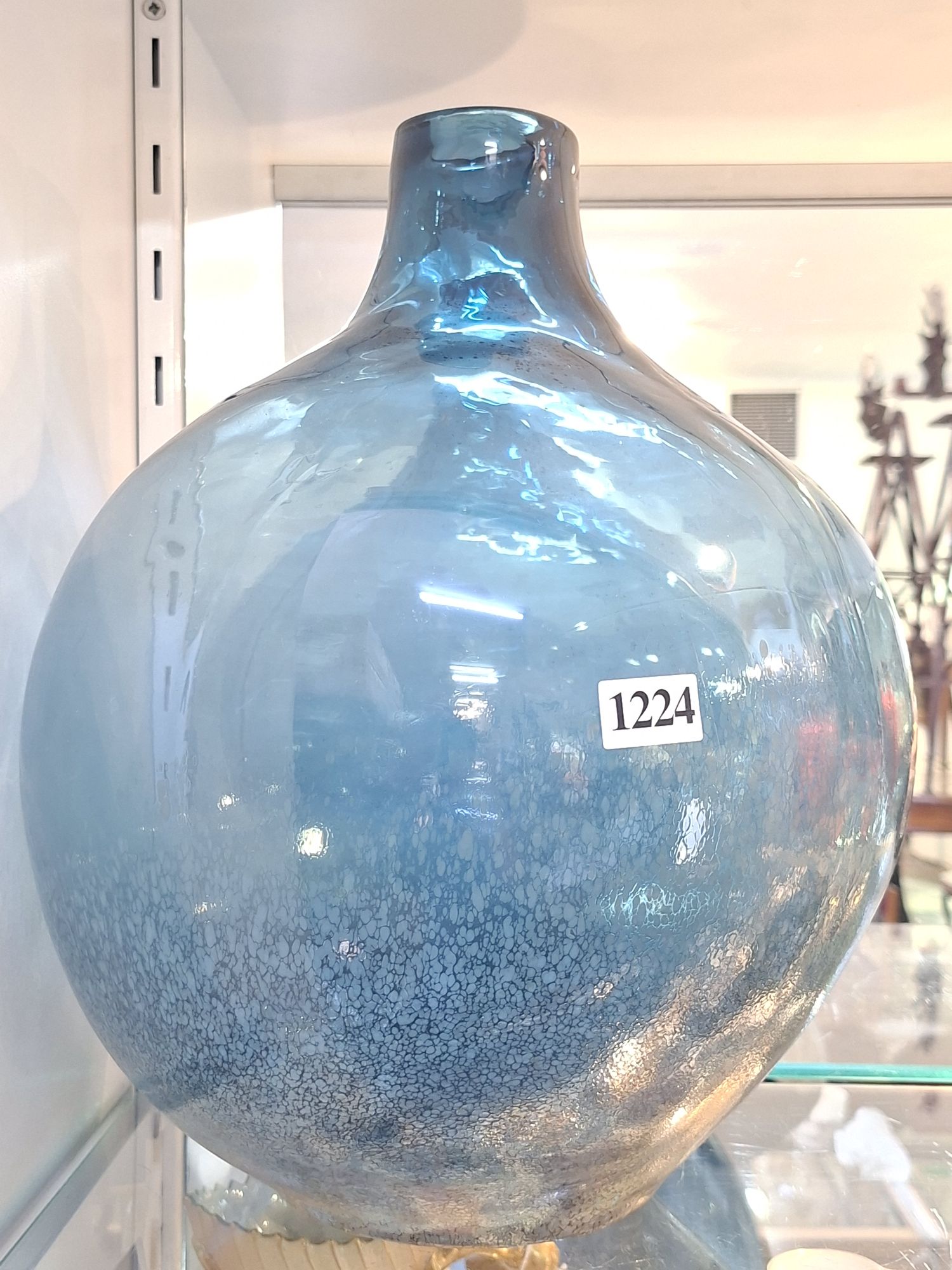 Blue And Metallic Silver Vase