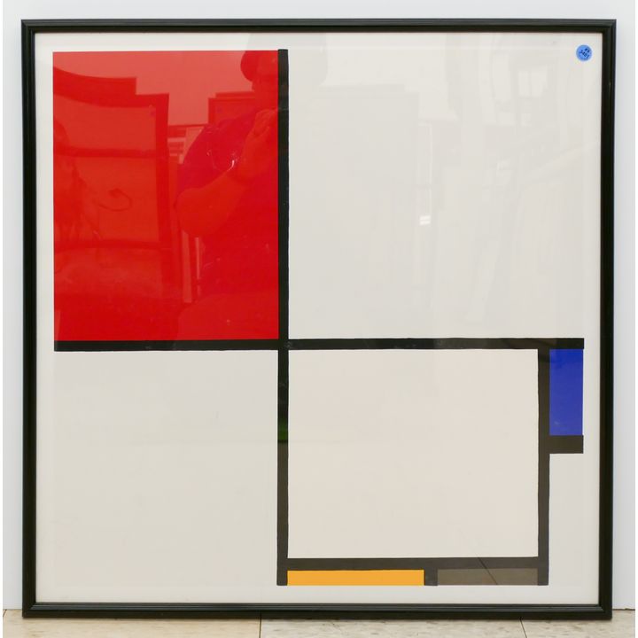 Piet Mondrian Modern Art Lithograph Framed 27.5''x27.5''