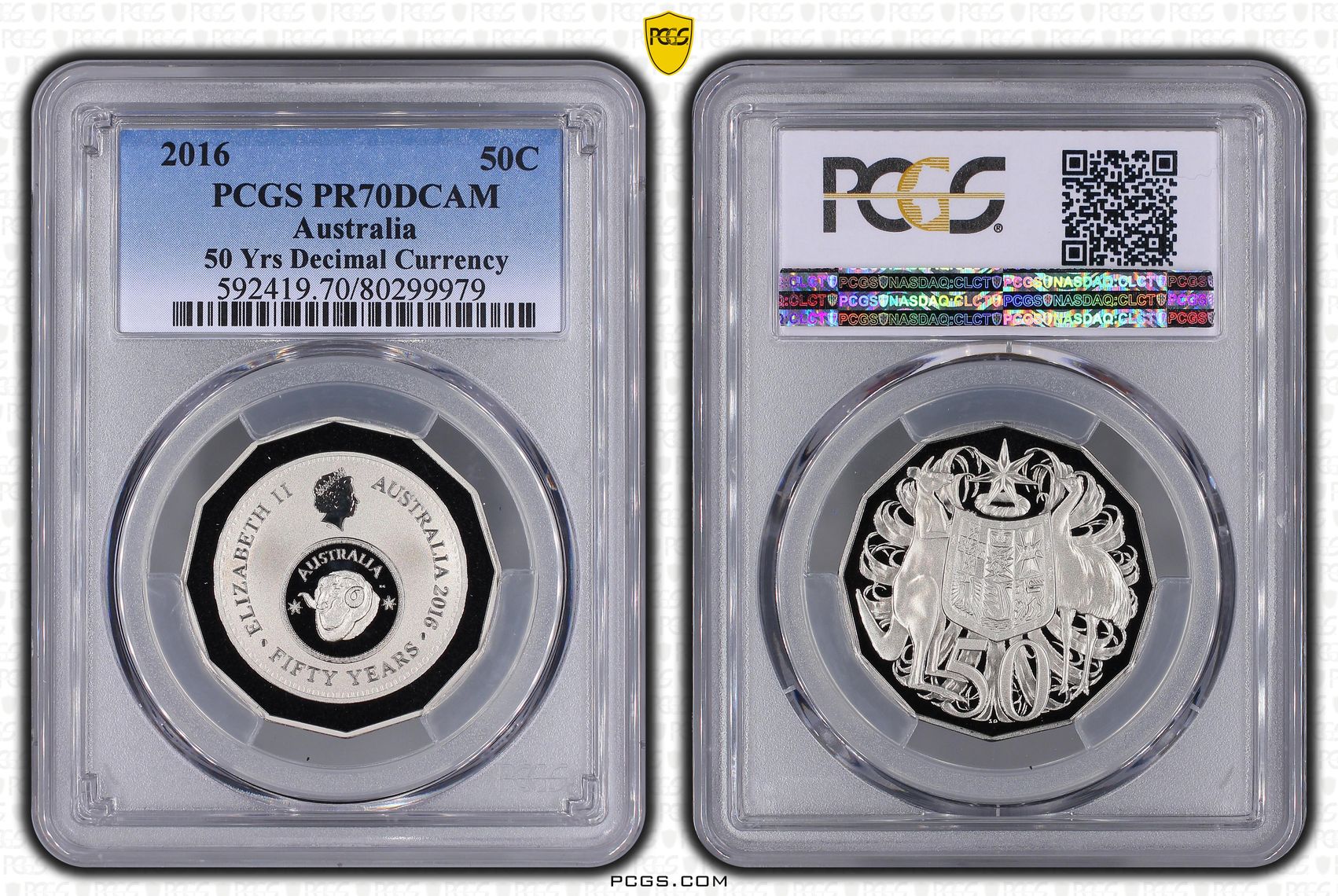 50th Ann. Decimal Currency, Fifty Cent, 2016, PCGS PR70DCAM