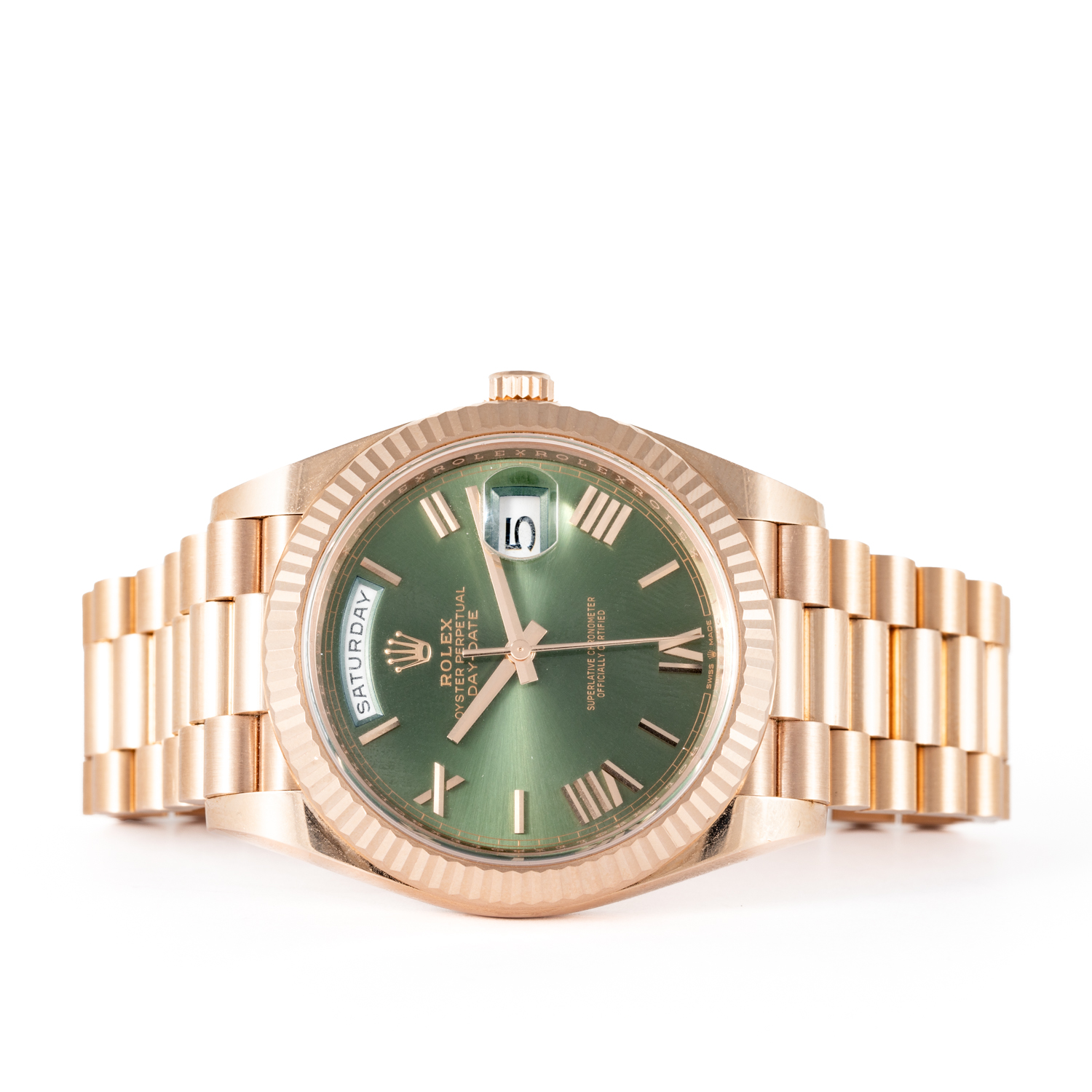 198 · Rolex Day Date 18ct Rose Gold 40mm Watch, 2023