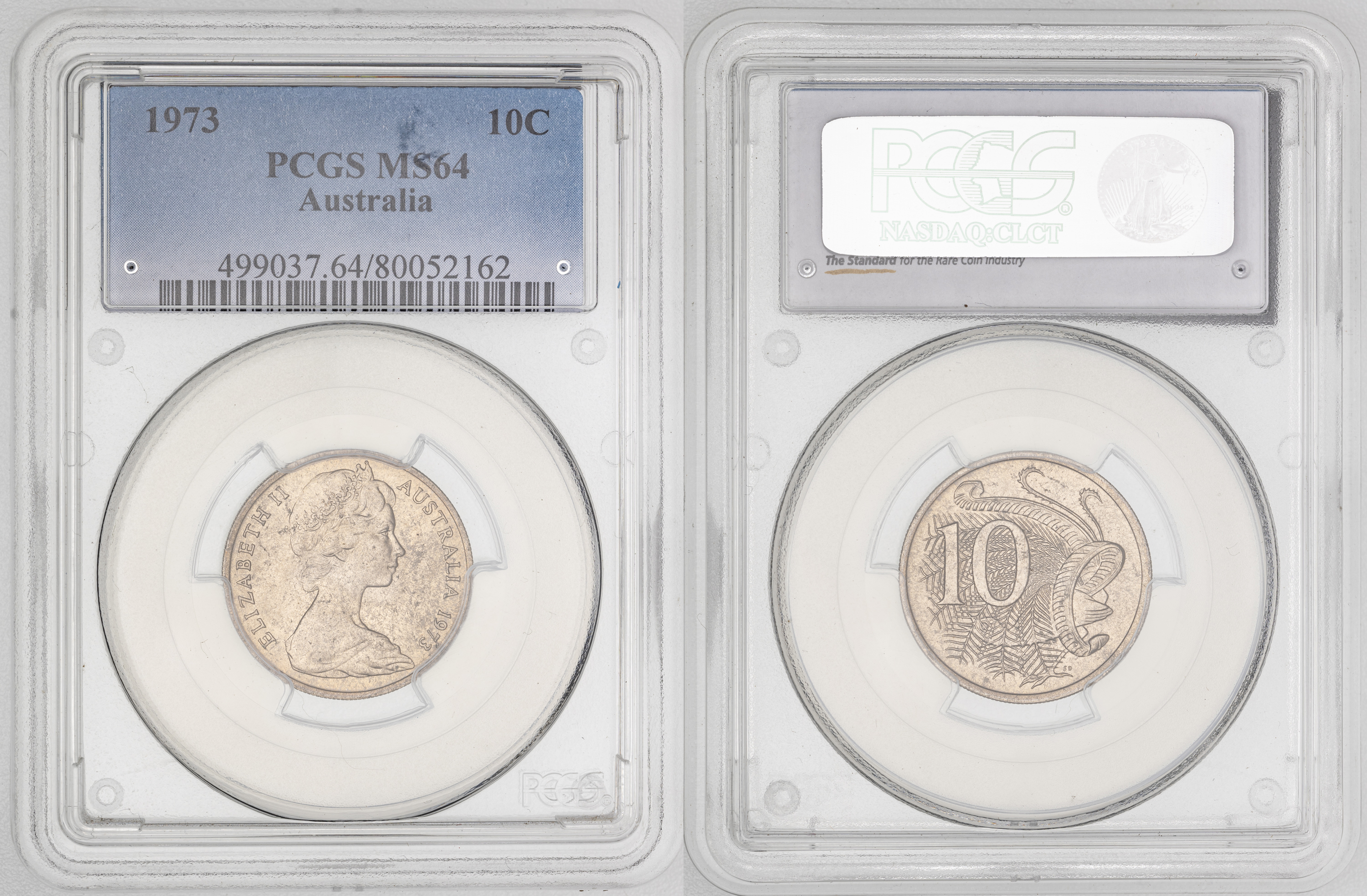 207 · Elizabeth II,  , Ten Cent, 1973, PCGS MS64
