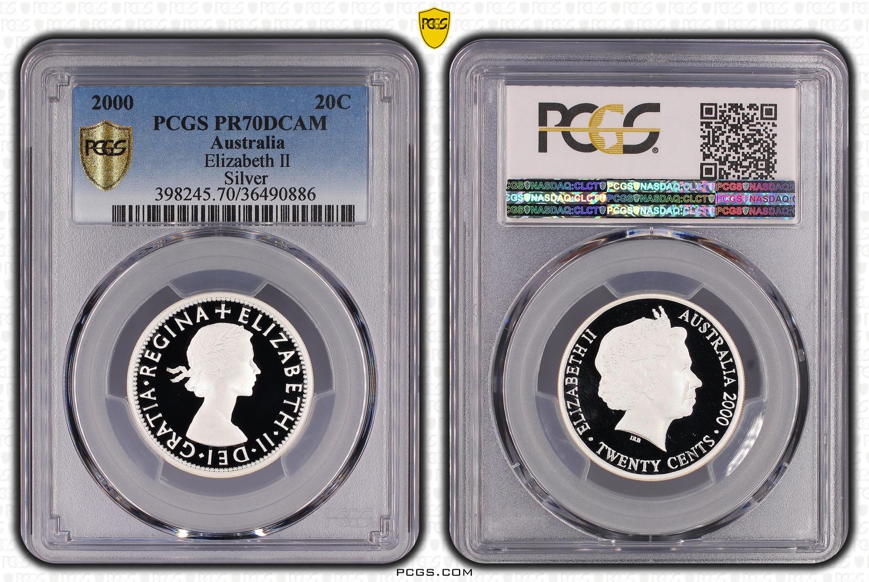 210 · 2000 Australia Twenty Cent, 20c Proof Elizabeth II Silver PCGS - PR70DCAM POP 28/0 -886