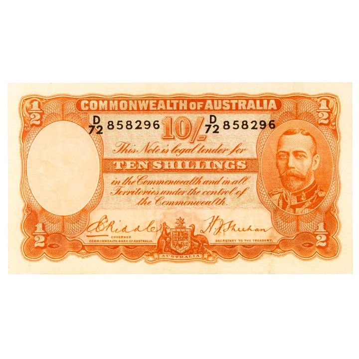 Riddle/Sheehan, Ten Shillings, 1936, aEF