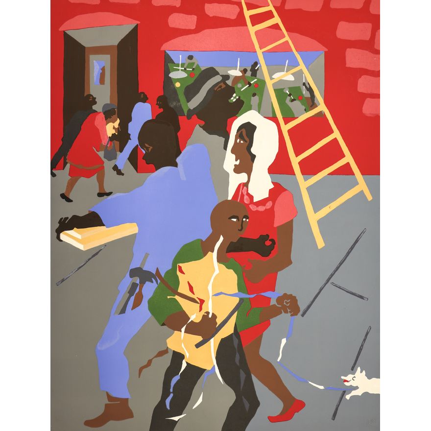 Jacob Lawrence ''On the Way'' 1990 Lithograph