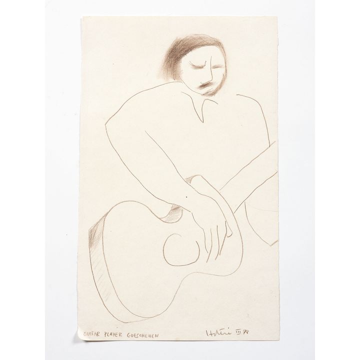 Ralph Hotere 'Guitar Player, Goeschenen'