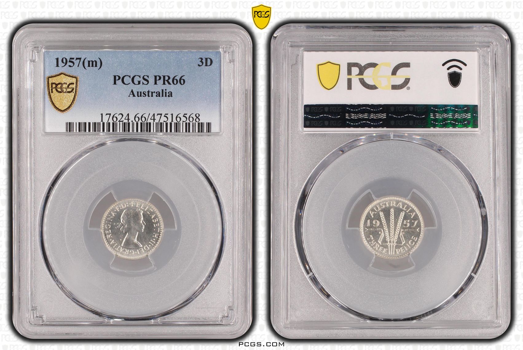 Threepence, 1957(m), PCGS PR 66