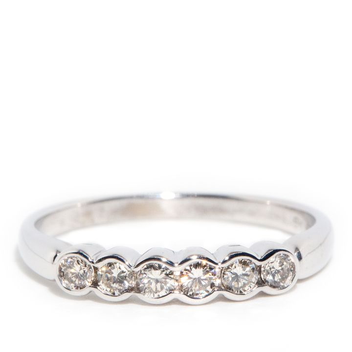 9 Carat White Gold Rubover Diamond Ring,