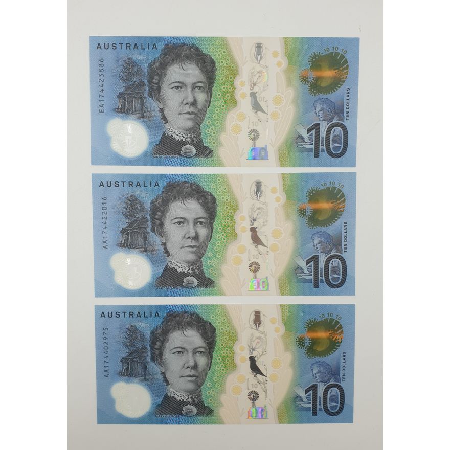 FIRST & LAST PREFIX - L/F $10 Notes (x3)
