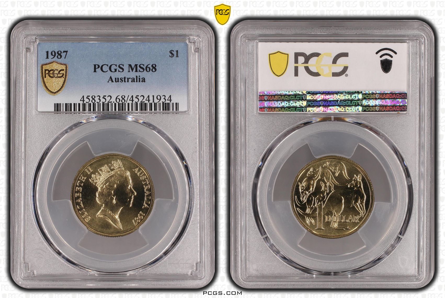 Elizabeth II, One Dollar, 1987, PCGS MS 68