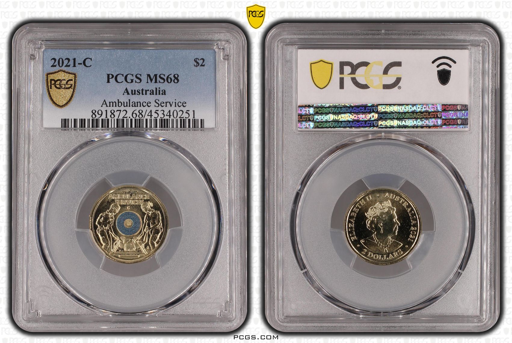 Elizabeth II, Ambulance Service, Two Dollar, 2021-C, PCGS MS68