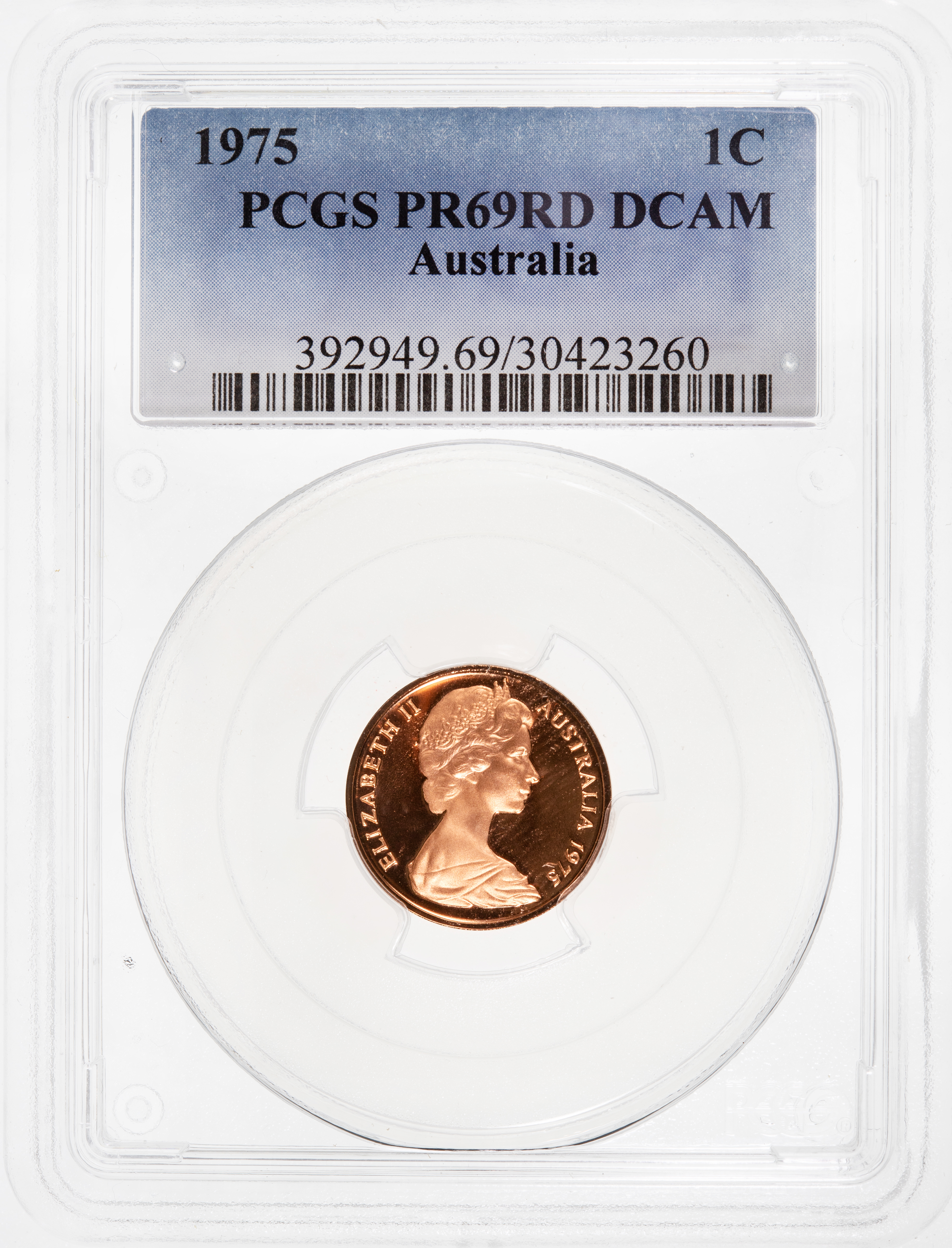 One Cent, 1975, Pcgs Pr69dcam
