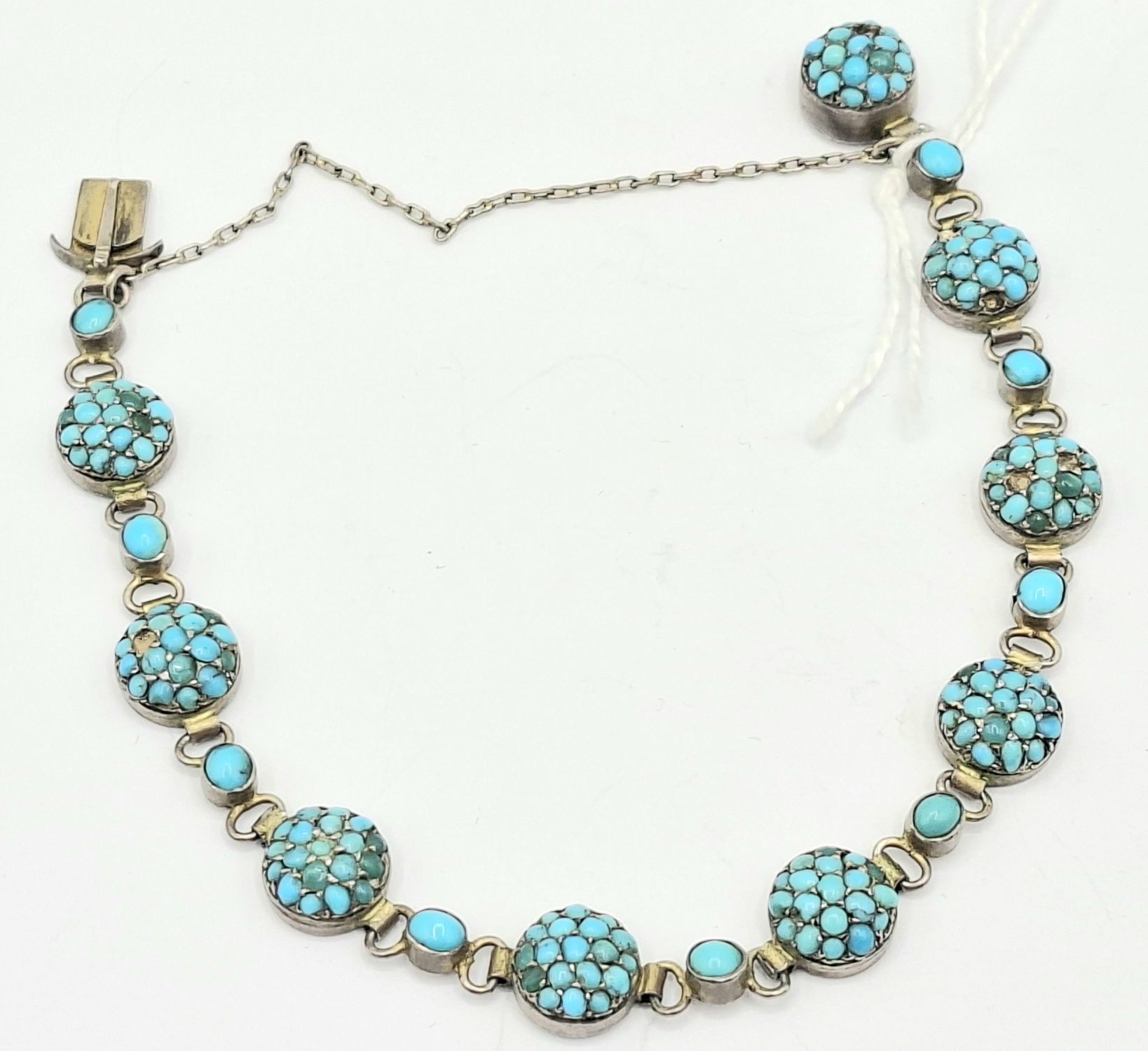 Antique Silver Gilt Turquoise Bracelet