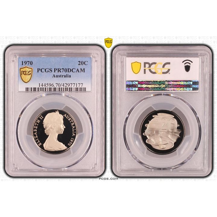 Elizabeth II, Twenty Cent, PR70DCAM , 1970 PCGS POP - 1/0