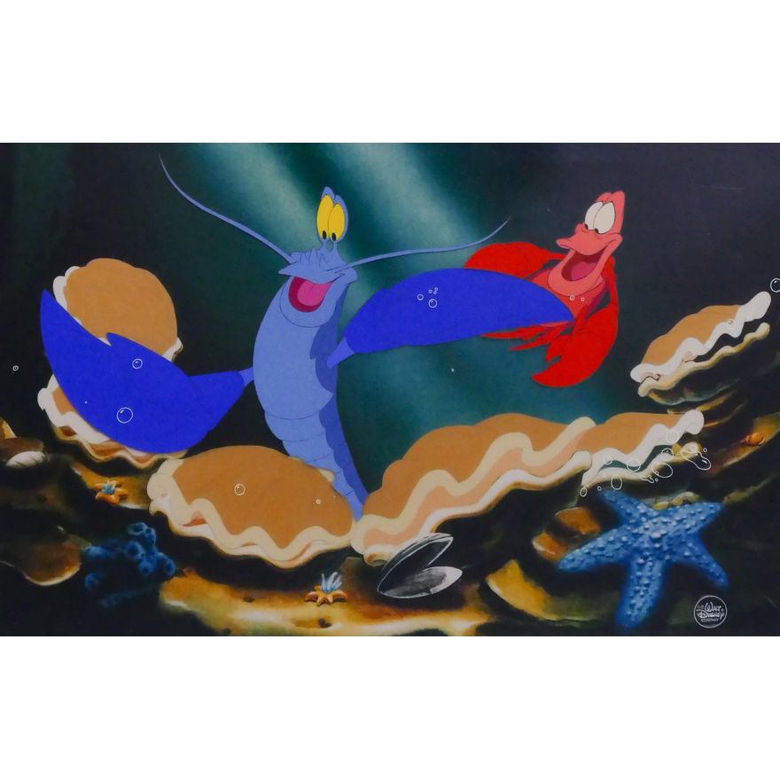 Walt Disney Studios 'Sebastian in The Little Mermaid' Original Production Cel. 1989.