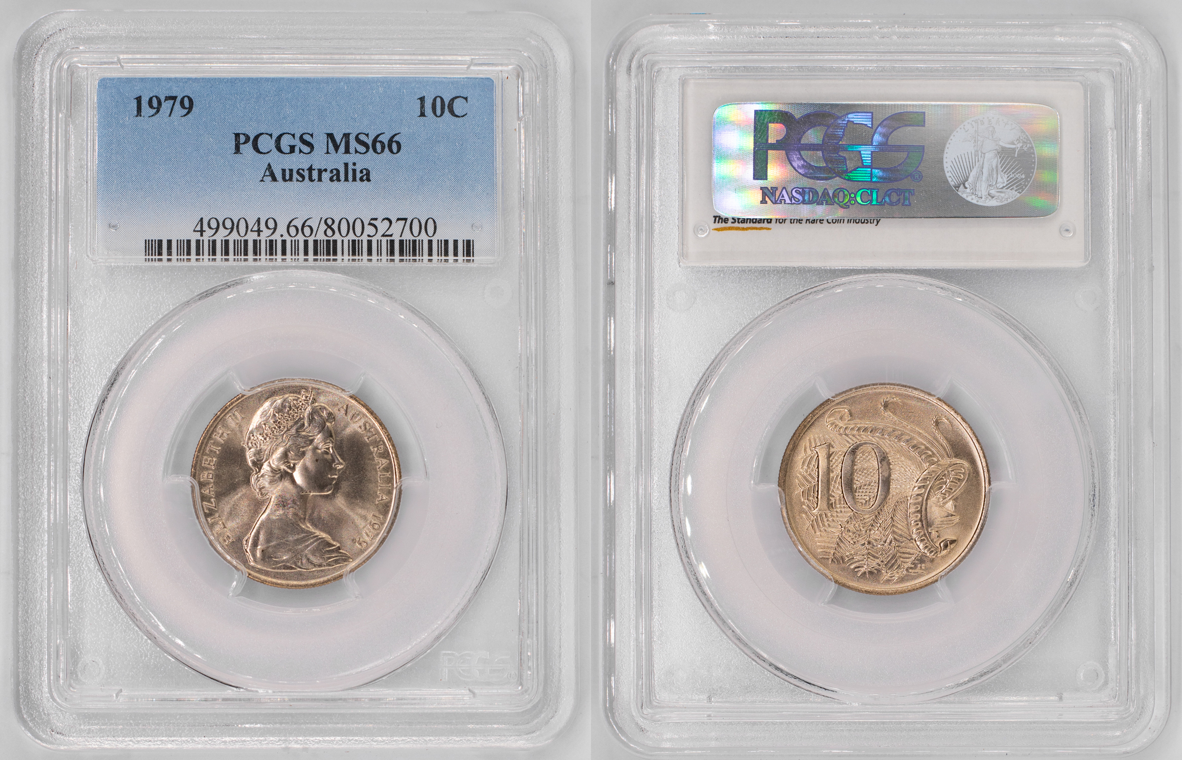 Elizabeth II, Ten Cent, 1979, PCGS MS66