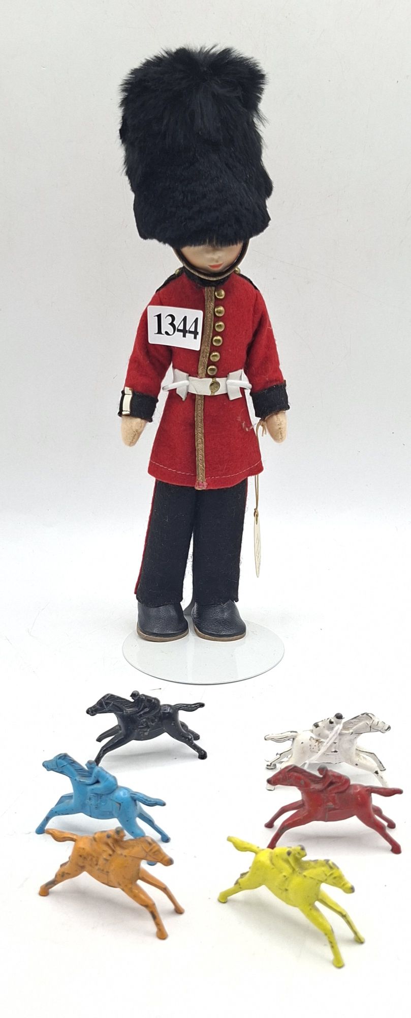 1344 · OLD COTTAGE DOLL AND LEAD PONIES